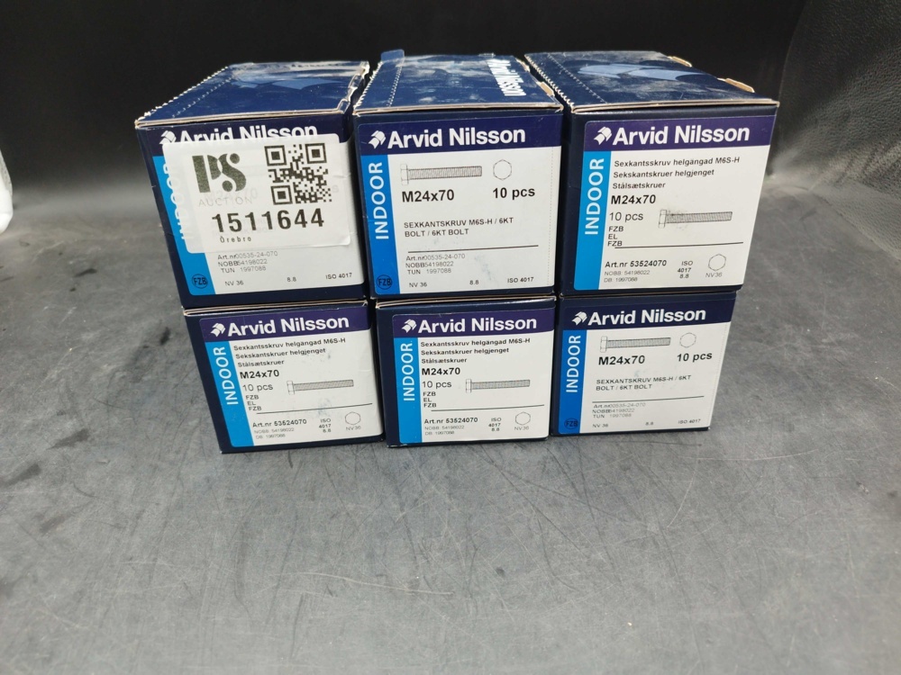 1511644-1 Hexagon head screw - 60 pcs, Arvid Nilsson, M24x70, ISO 4017