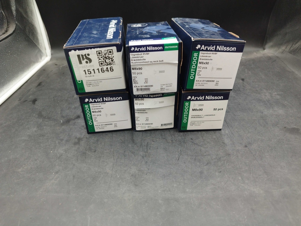 1511646-1 Carriage bolt - 300 pcs, Arvid Nilsson, M8x90, DIN 603
