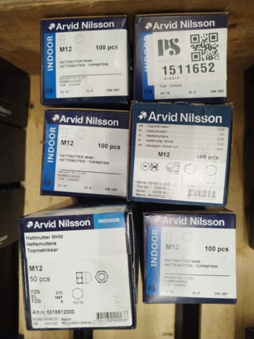 1511652-1 Hattmuttrar - Arvid Nilsson, M12, DIN 1587