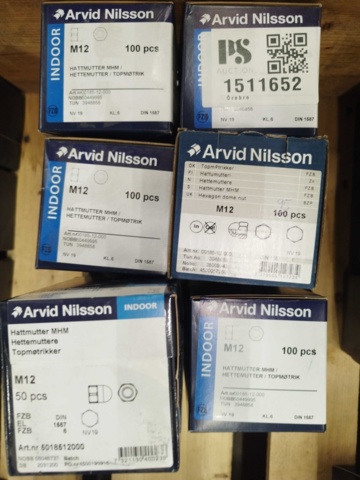 1511652-3 Hattmuttrar - Arvid Nilsson, M12, DIN 1587