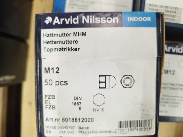 1511652-4 Hattmuttrar - Arvid Nilsson, M12, DIN 1587