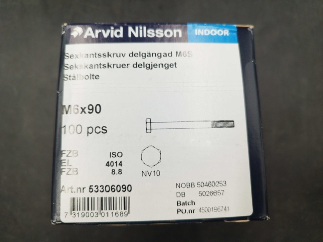 1511665-2 Sexkantsskruv - 600 st, Arvid Nilsson, M6x90