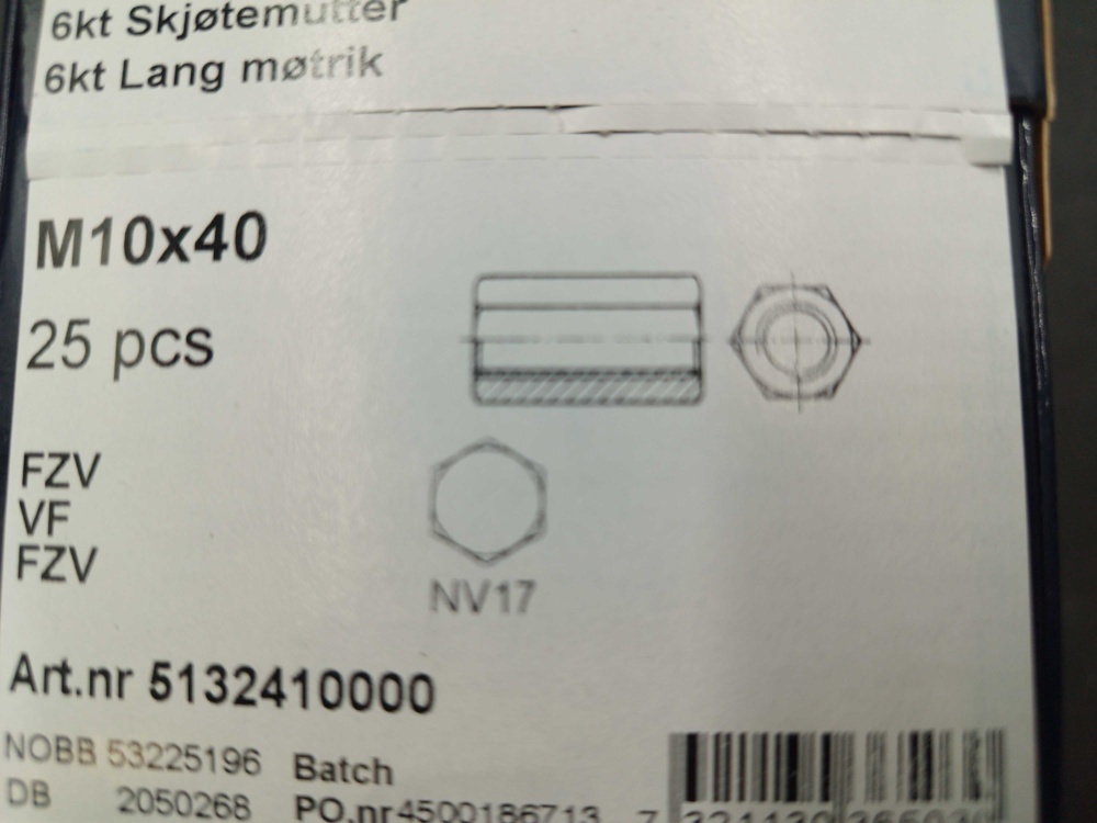 1511679-2 Joint nut - 200 pcs, Arvid Nilsson, M10x40, Outdoor