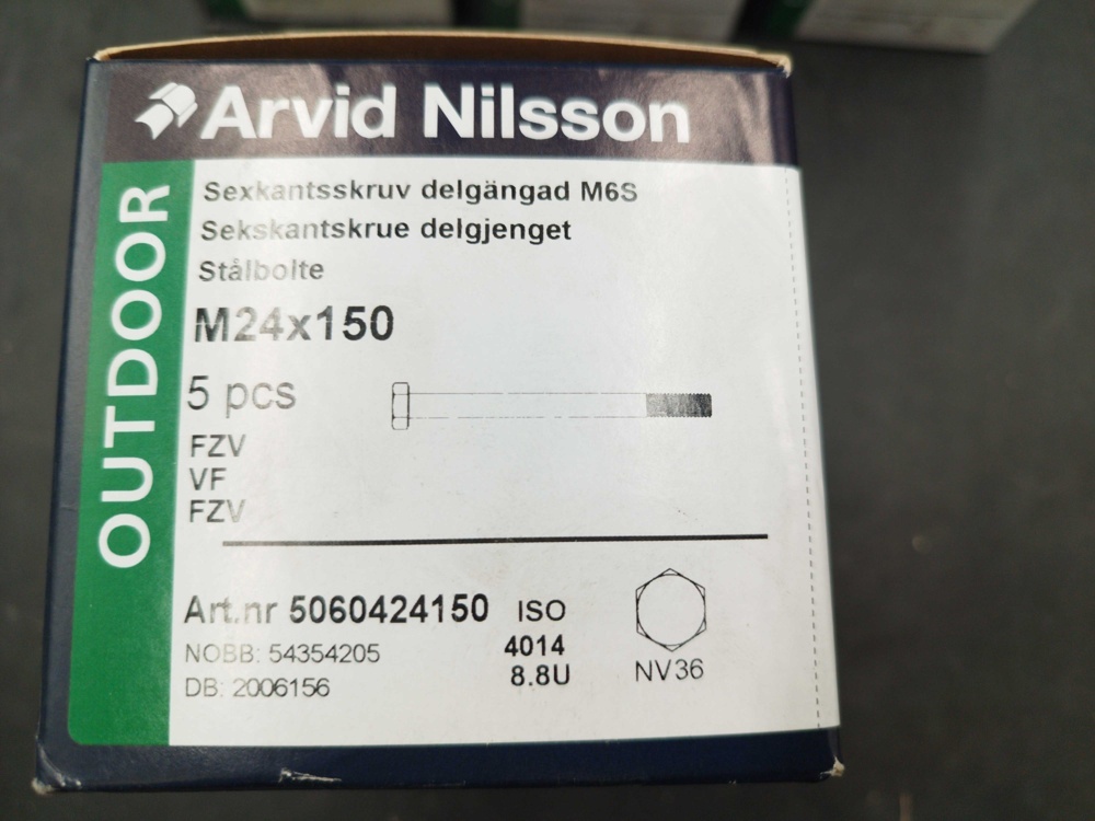 1511683-2 Sexkantsskruv - 30 st, Arvid Nilsson, M24x150, FZV