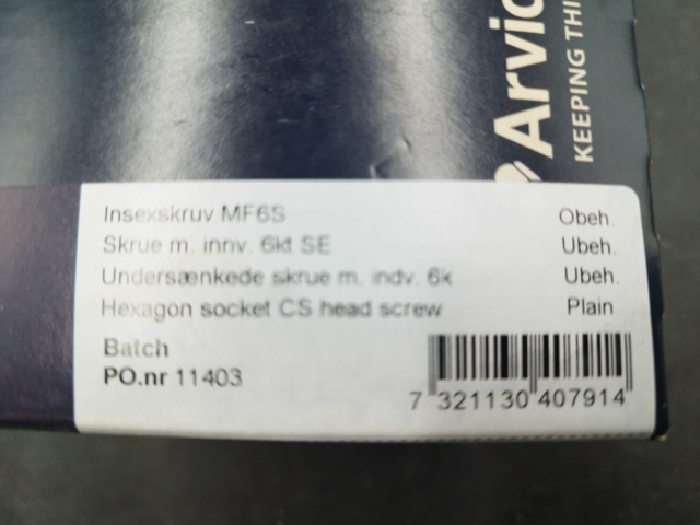 1511684-3 Insexskruv - 400 st, Arvid Nilsson, M12x30, försänkt