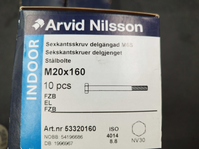 1511688-2 Sexkantsskruv - 30 st, Arvid Nilsson, M20x160