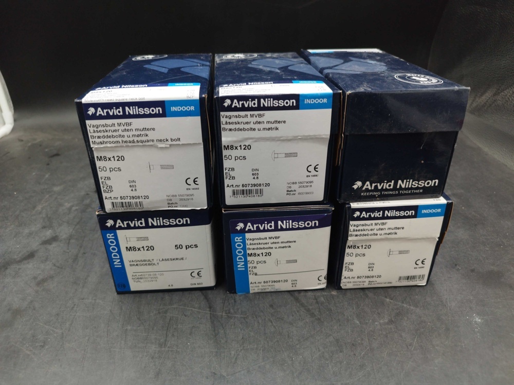 1511690-1 Carriage bolt - 300 pcs, Arvid Nilsson, M8x120