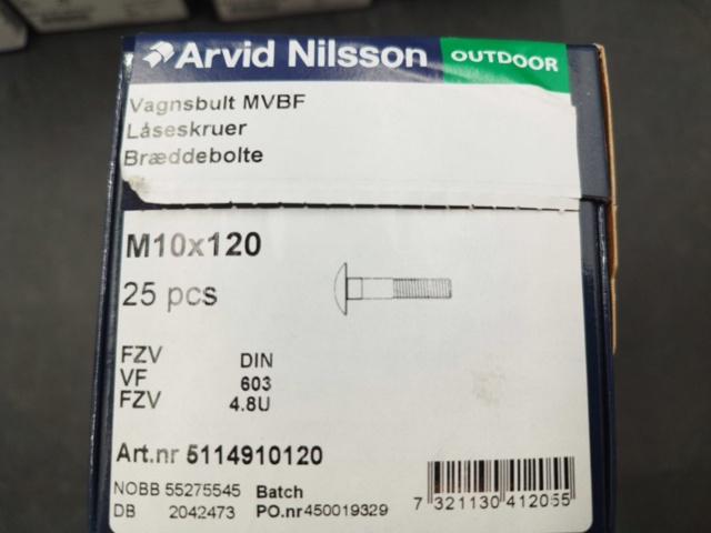 1511705-2 Vagnsbult - 200 st, Arvid Nilsson, M10x120, Outdoor