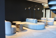 1501411 Loungemöbel med fåtöljer, soffbord Blå Station, m.m.