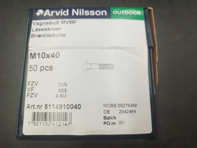 1511717-2 Vagnsbult - 400 st, Arvid Nilsson, M10x40