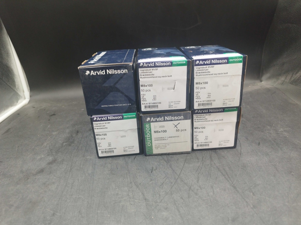 1511747-1 Carriage bolt - 600 pcs, Arvid Nilsson, M8x100