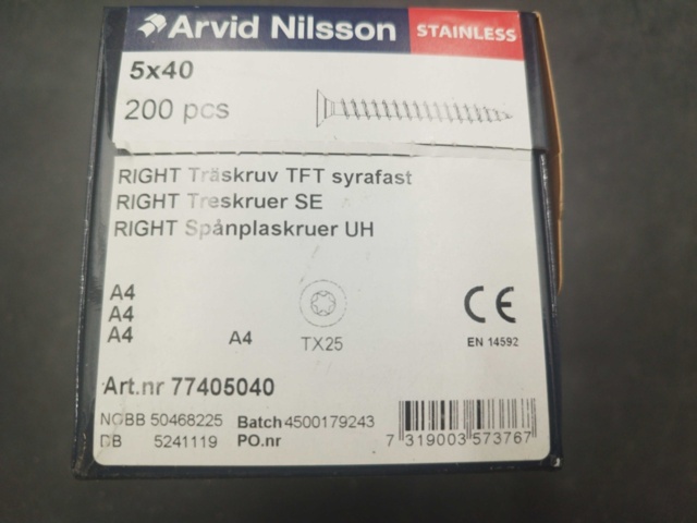 1511754-2 Träskruv - 2400 st, Arvid Nilsson, A4 5x40
