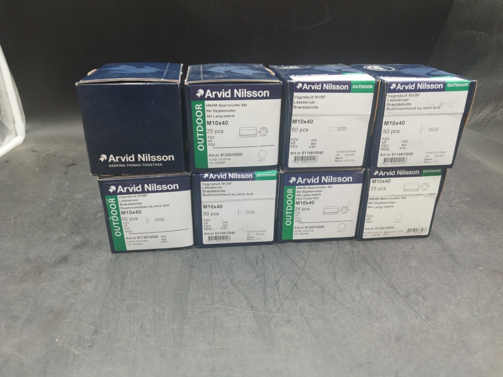 1511756-1 Carriage bolts and joint nuts - 400 pcs, Arvid Nilsson, M10x40