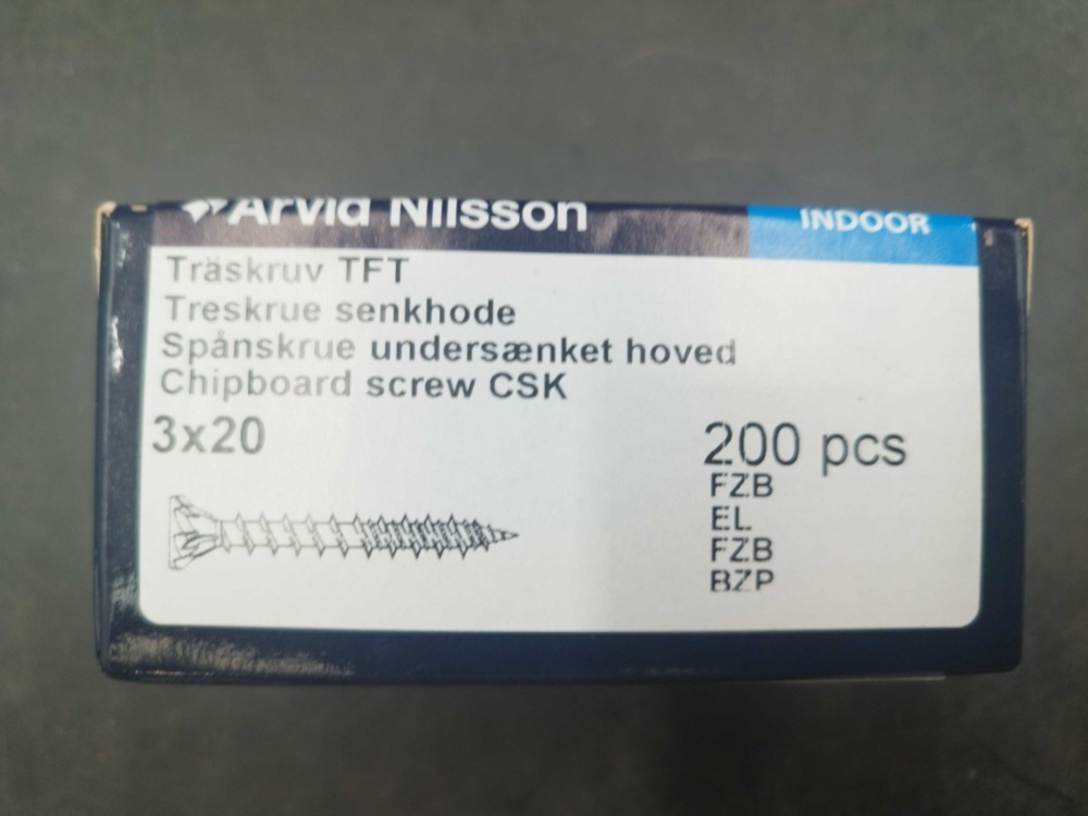 1511776-2 Träskruv - 3200 st, Arvid Nilsson, 3x20 mm, TX10
