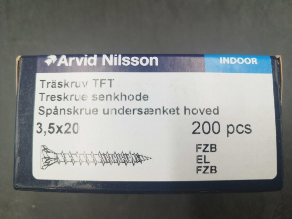 1511782-2 Träskruv - 3200 st, Arvid Nilsson, 3,5x20 mm, TX10