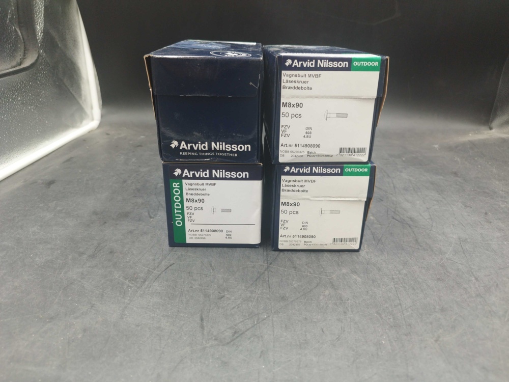1512901-1 Carriage bolt, 200 pcs - Arvid Nilsson, M8x90, FZV