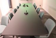 1501591 Conference table with 12 chairs and lamp