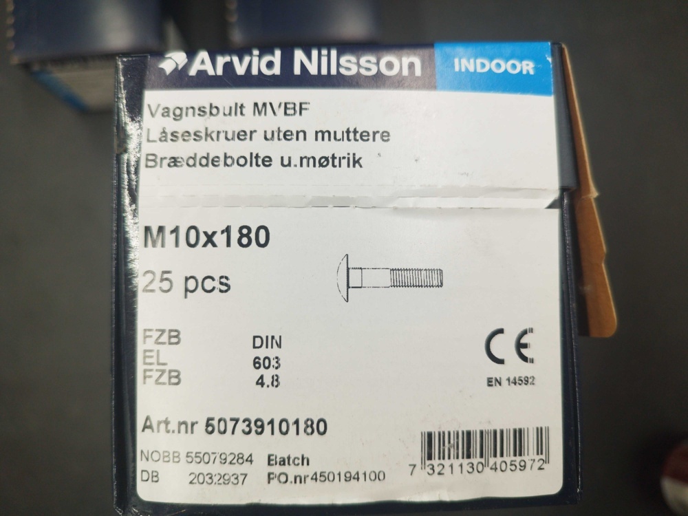 1512934-2 Coach bolt and hexagon head screw - Arvid Nilsson, zinc plated