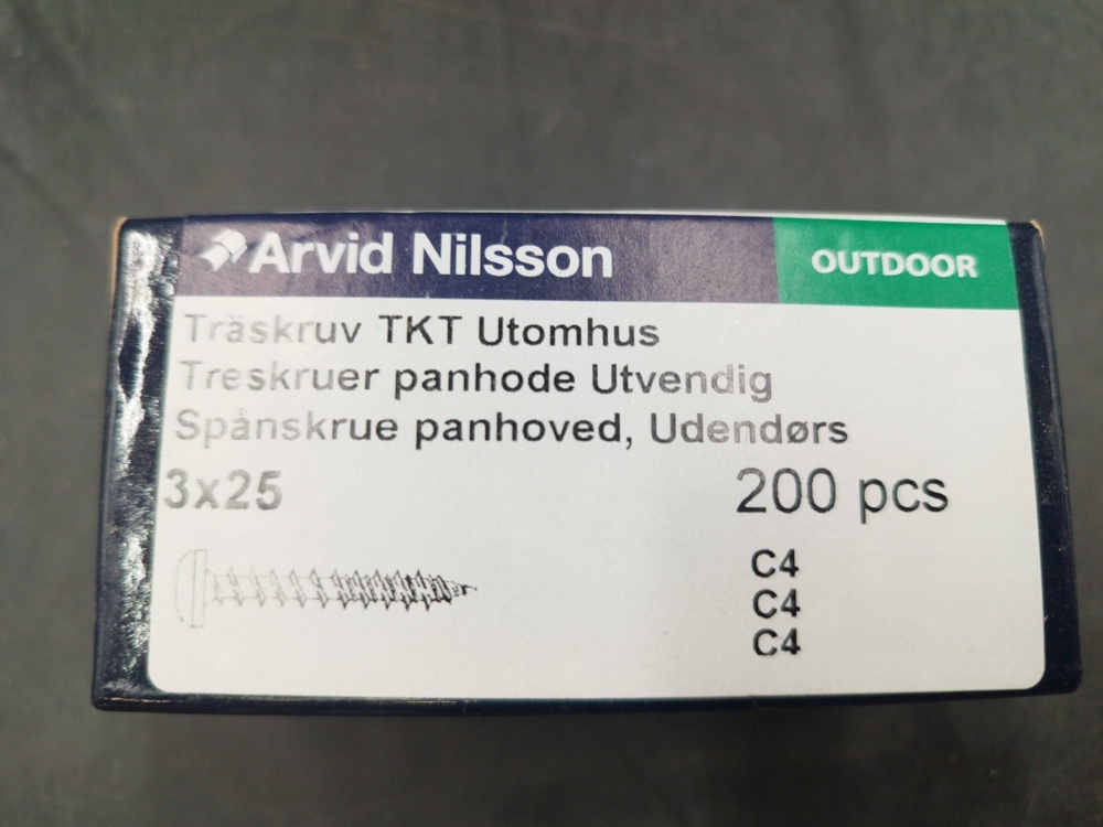 1512938-2 Wood screw, 4,000 pcs - Arvid Nilsson, 3x25 mm, C4