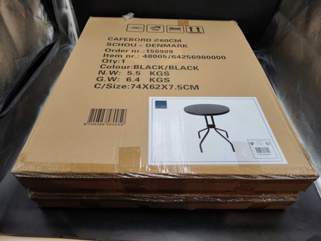 1508398-3 Cafebord, 2 st – Schou, Ø60 cm, svart