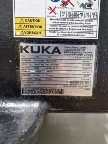 1371175-27 Industrirobot med tillbehör - KUKA KR 150 R2700-2, -2019