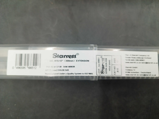 1512997-4 Hole saw extensions, 7 pcs - Starrett, A15, 300 mm