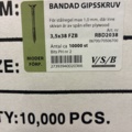 1515872-3 10,000 pcs Banded drywall screw 3.5x38mm FZB, VSB