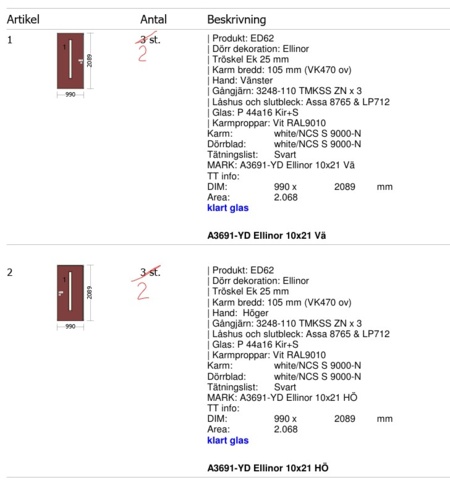 1408055-3 4 exterior doors 10x21 – ED62 Ellinor – black/white