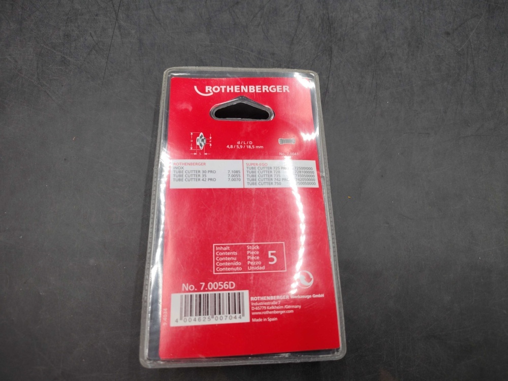 1518777-2 Cutting wheels 4 pcs 5-pack- Rothenberger, INOX Tube Cutter 35/42 Pro